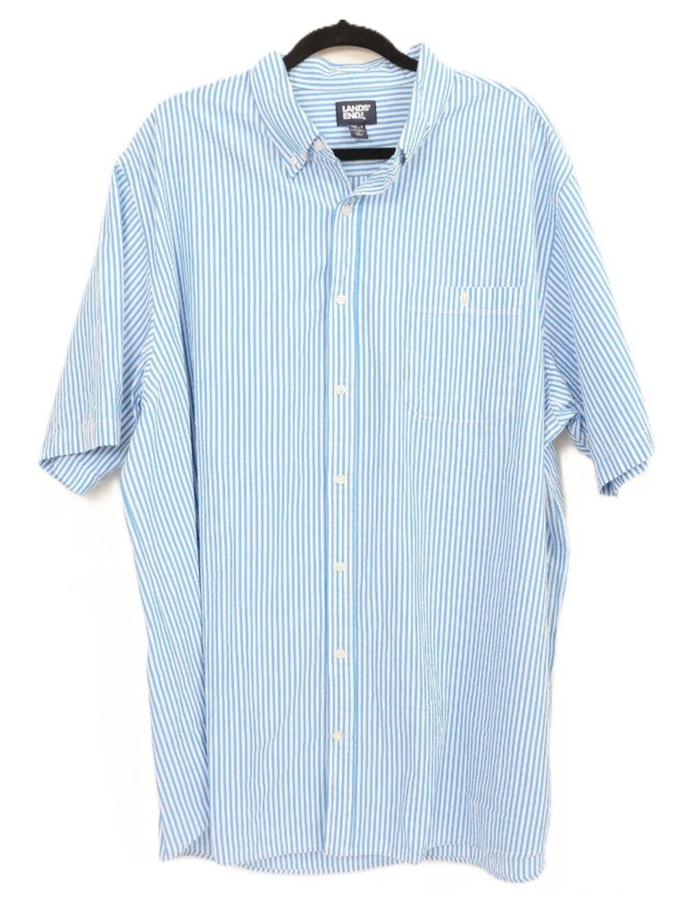 Lands' End Traditional Fit Mens Big&Tall 2XL/T (50-52) Striped Button-down Shirt